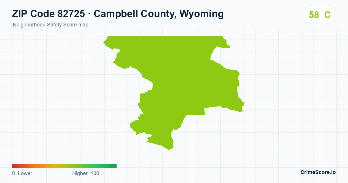 ZIP Code 82725 in Campbell County, Wyoming neighborhood Safety Score map
