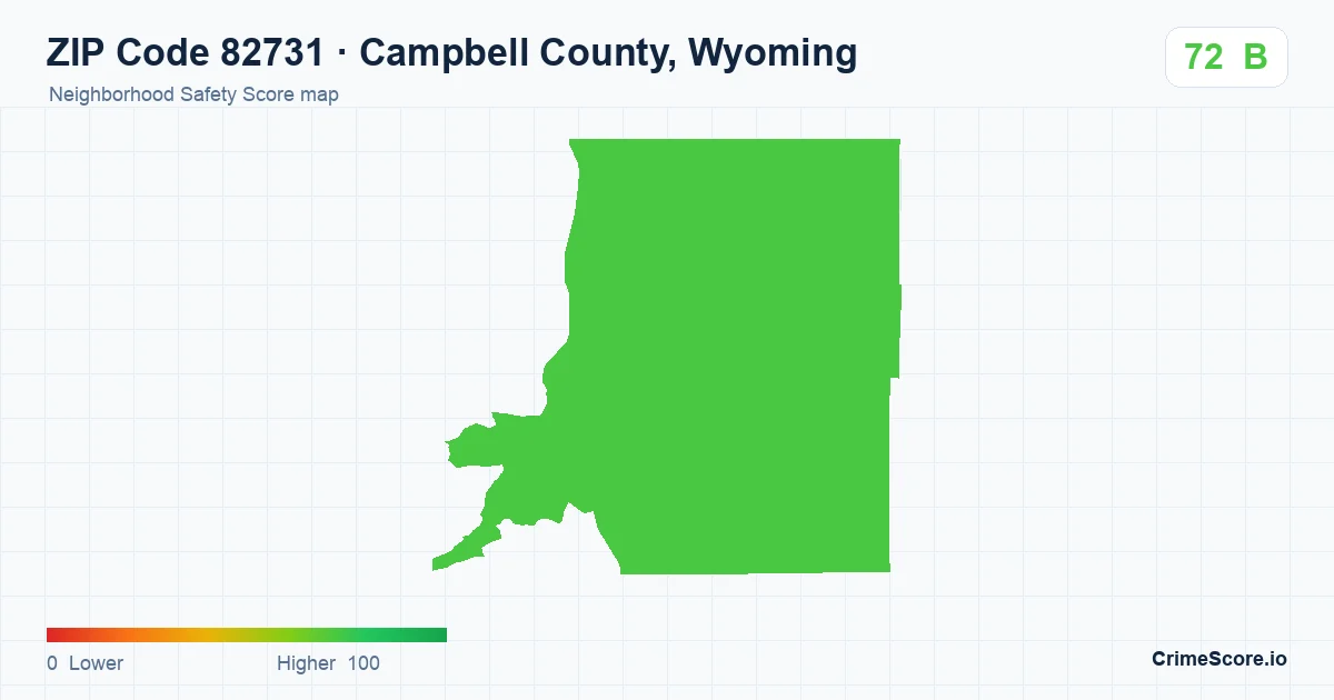 ZIP Code 82731 in Campbell County, Wyoming neighborhood Safety Score map