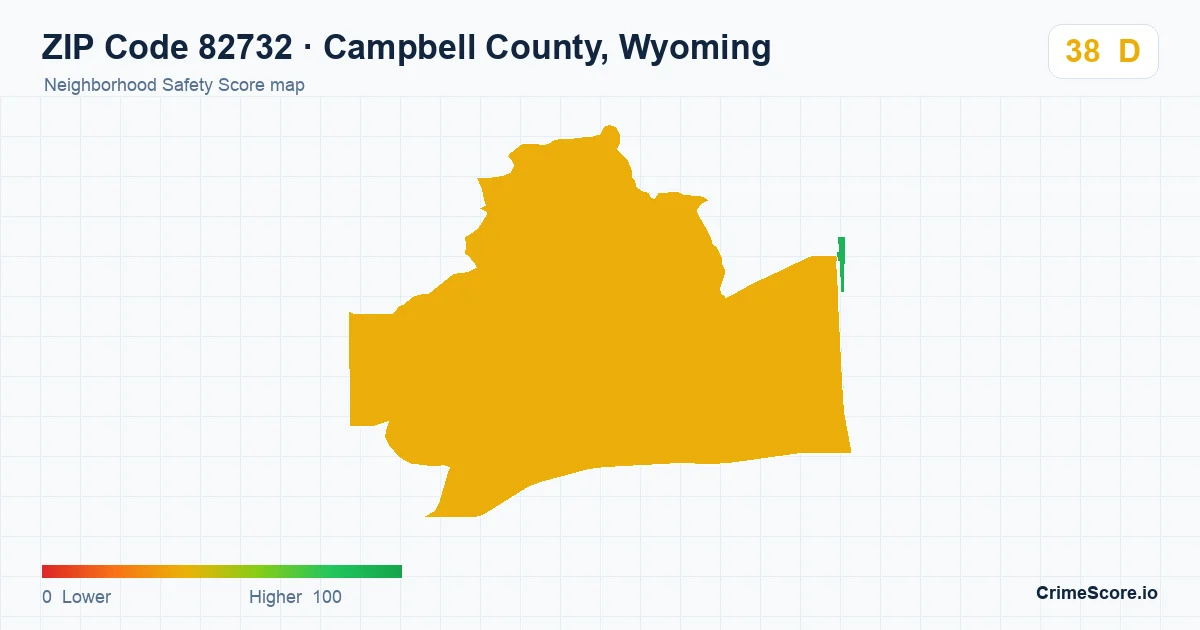 ZIP Code 82732 in Campbell County, Wyoming neighborhood Safety Score map