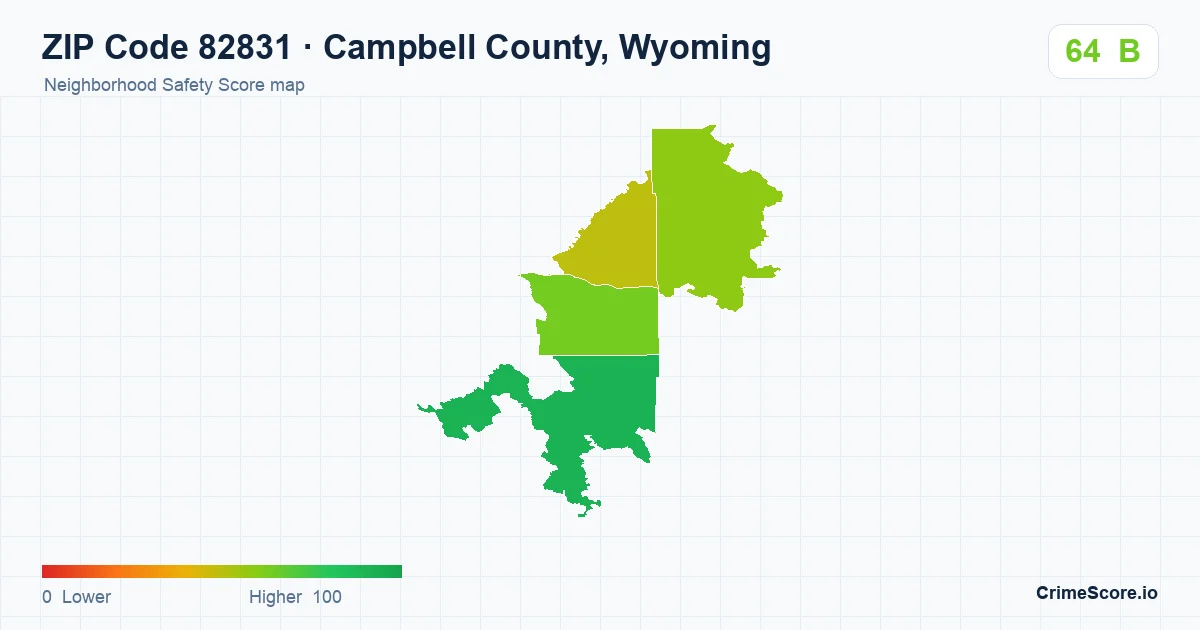 ZIP Code 82831 in Campbell County, Wyoming neighborhood Safety Score map