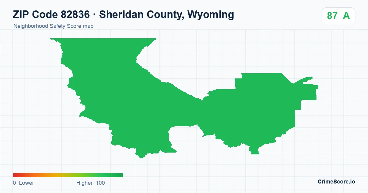 ZIP Code 82836 in Sheridan County, Wyoming neighborhood Safety Score map