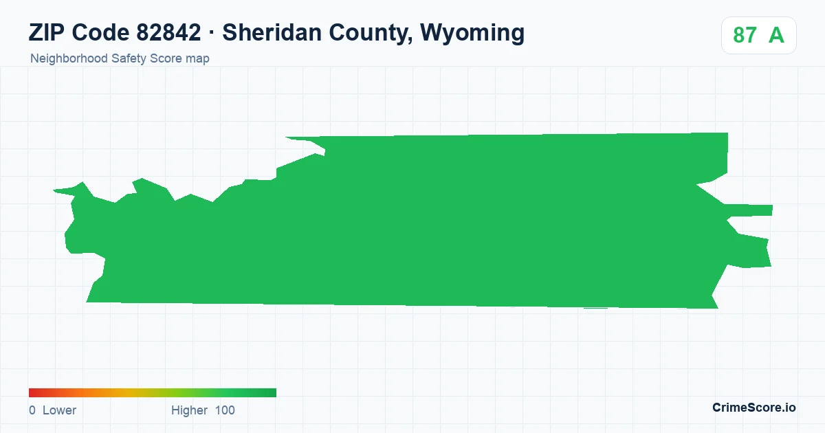 ZIP Code 82842 in Sheridan County, Wyoming neighborhood Safety Score map