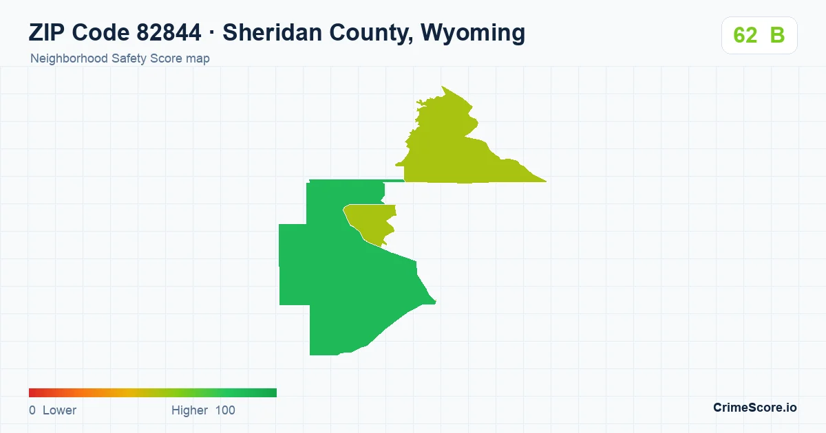 ZIP Code 82844 in Sheridan County, Wyoming neighborhood Safety Score map