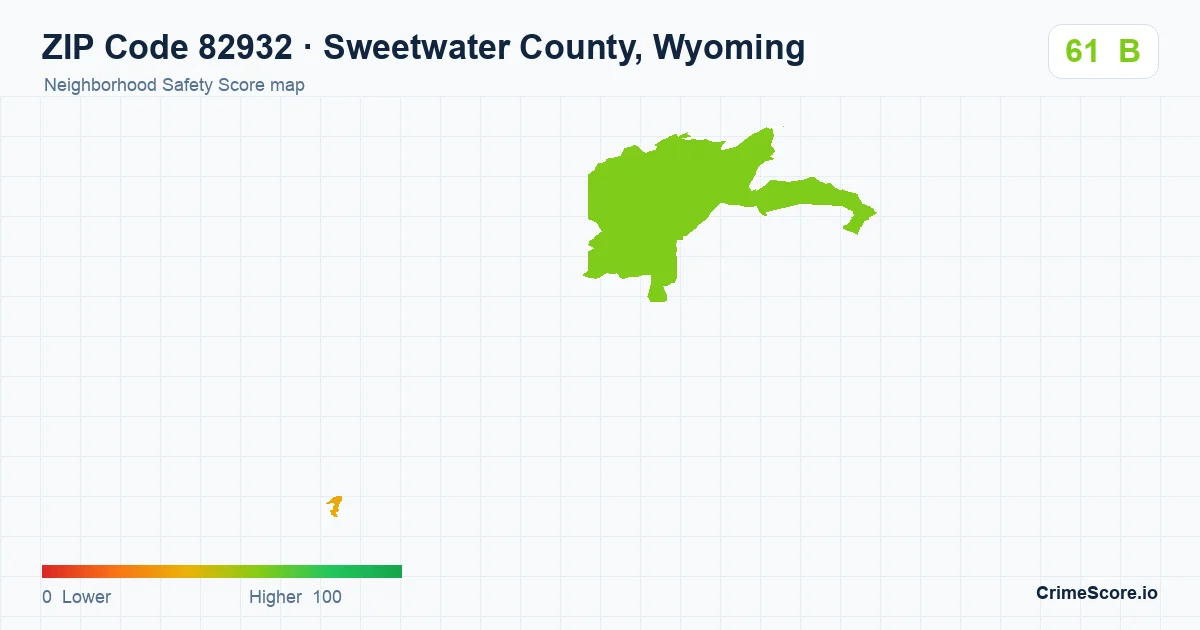 ZIP Code 82932 in Sweetwater County, Wyoming neighborhood Safety Score map