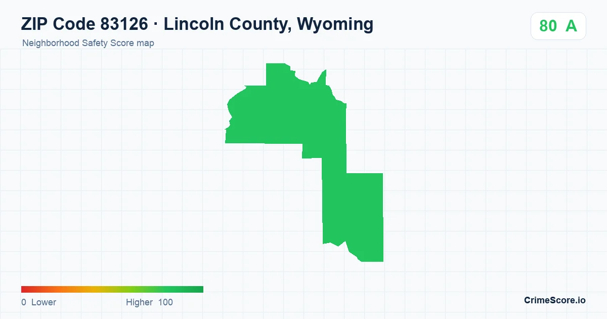 ZIP Code 83126 in Lincoln County, Wyoming neighborhood Safety Score map