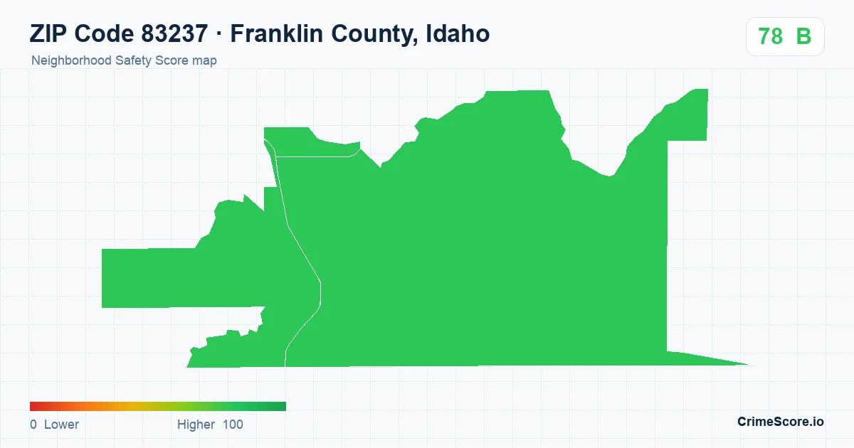 ZIP Code 83237 in Franklin County, Idaho neighborhood Safety Score map