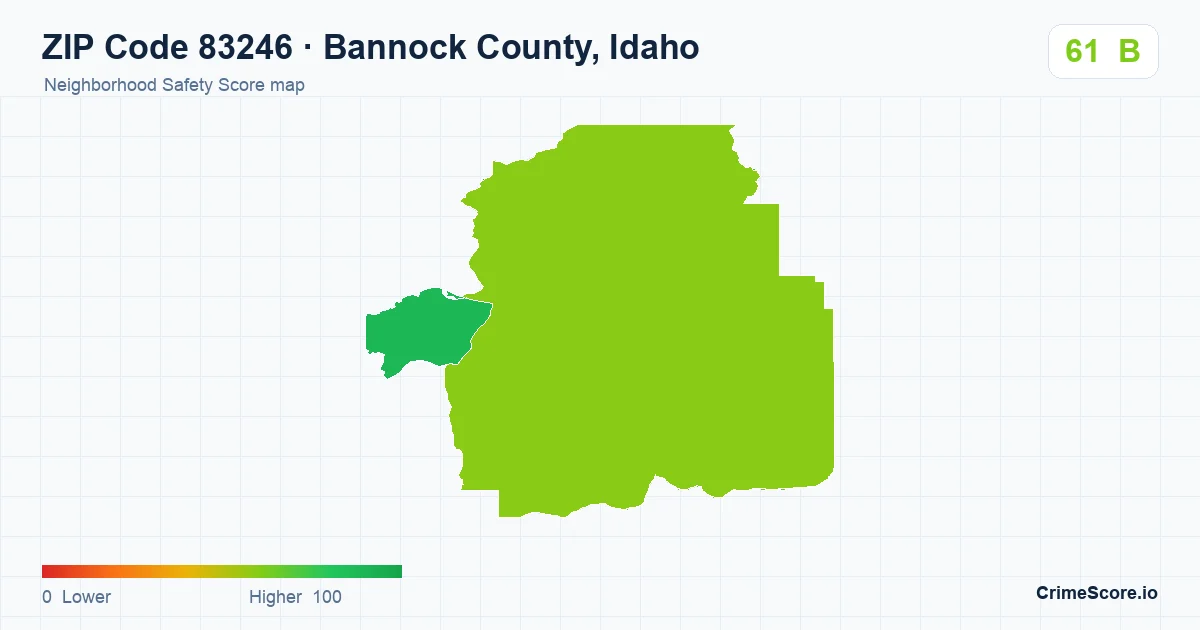 ZIP Code 83246 in Bannock County, Idaho neighborhood Safety Score map