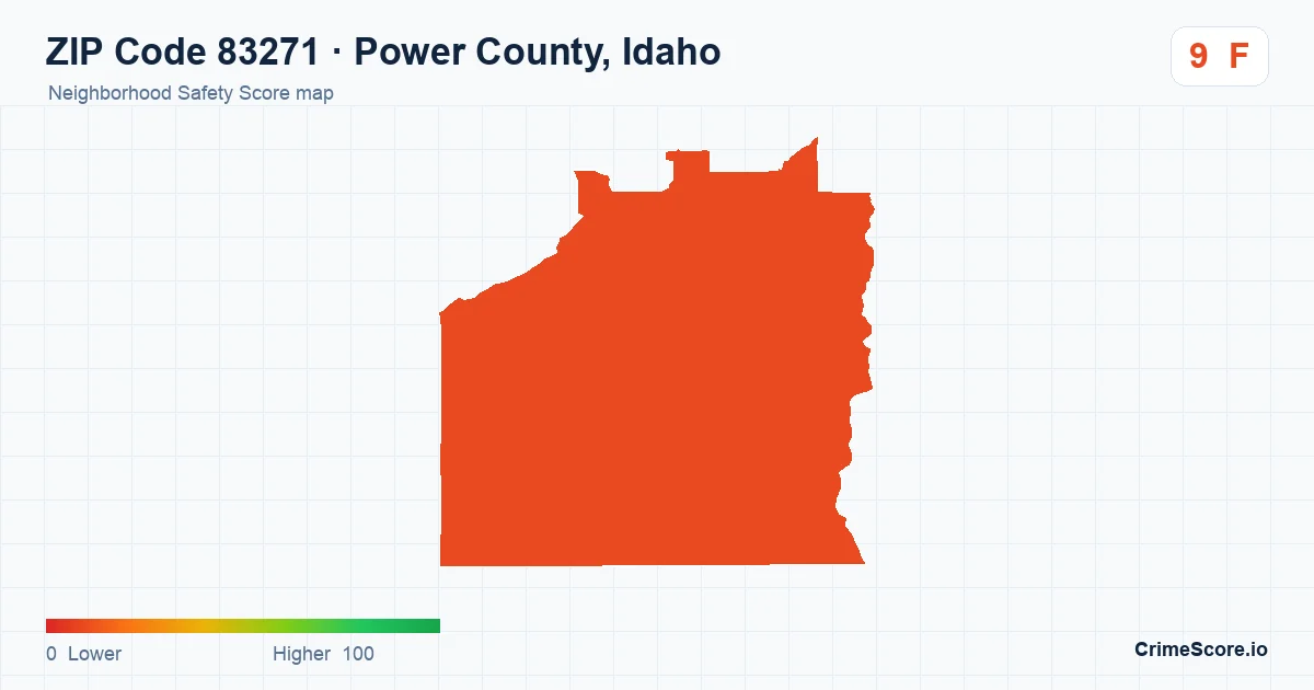 ZIP Code 83271 in Power County, Idaho neighborhood Safety Score map