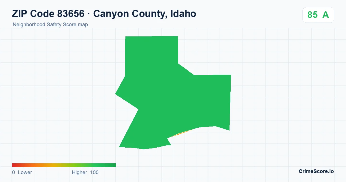 ZIP Code 83656 in Canyon County, Idaho neighborhood Safety Score map