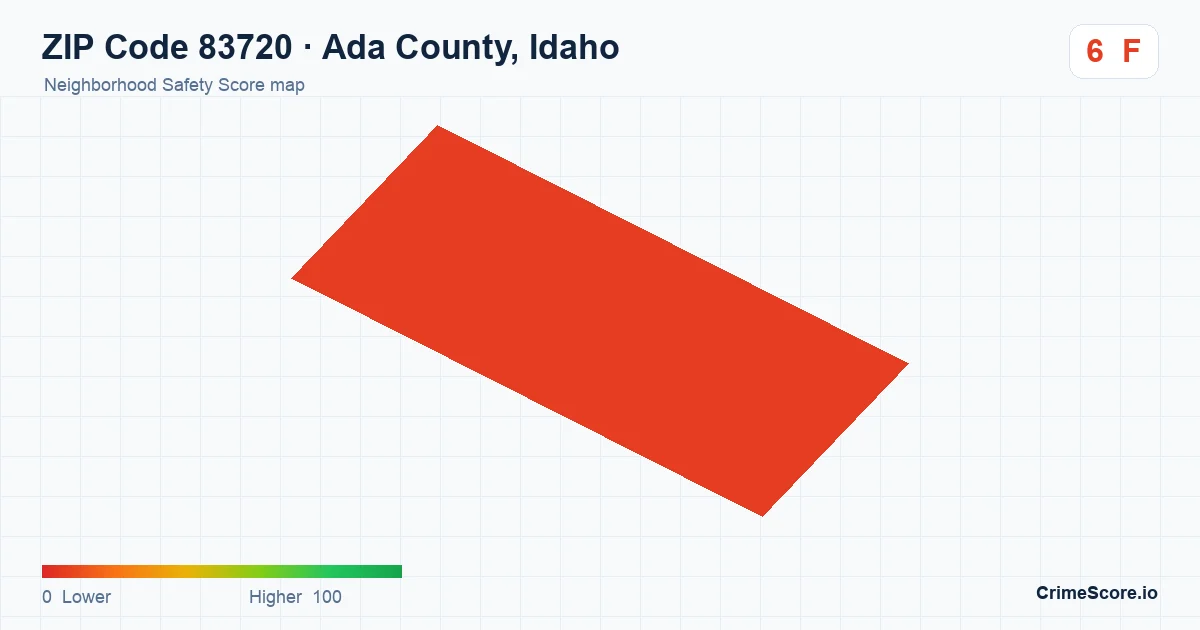 ZIP Code 83720 in Ada County, Idaho neighborhood Safety Score map