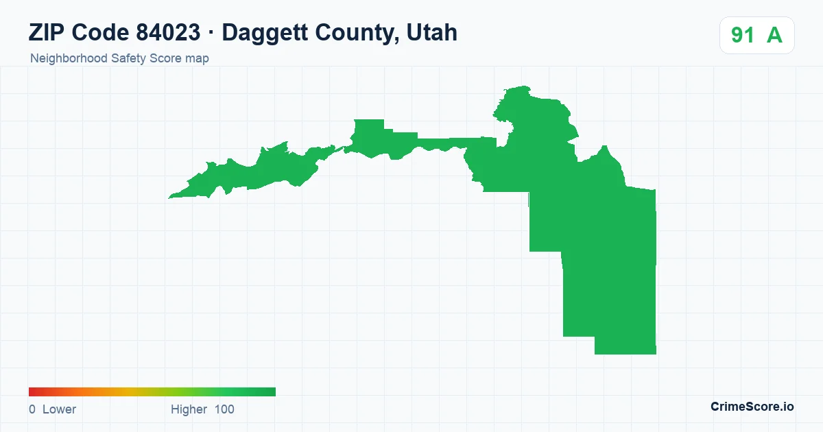ZIP Code 84023 in Daggett County, Utah neighborhood Safety Score map