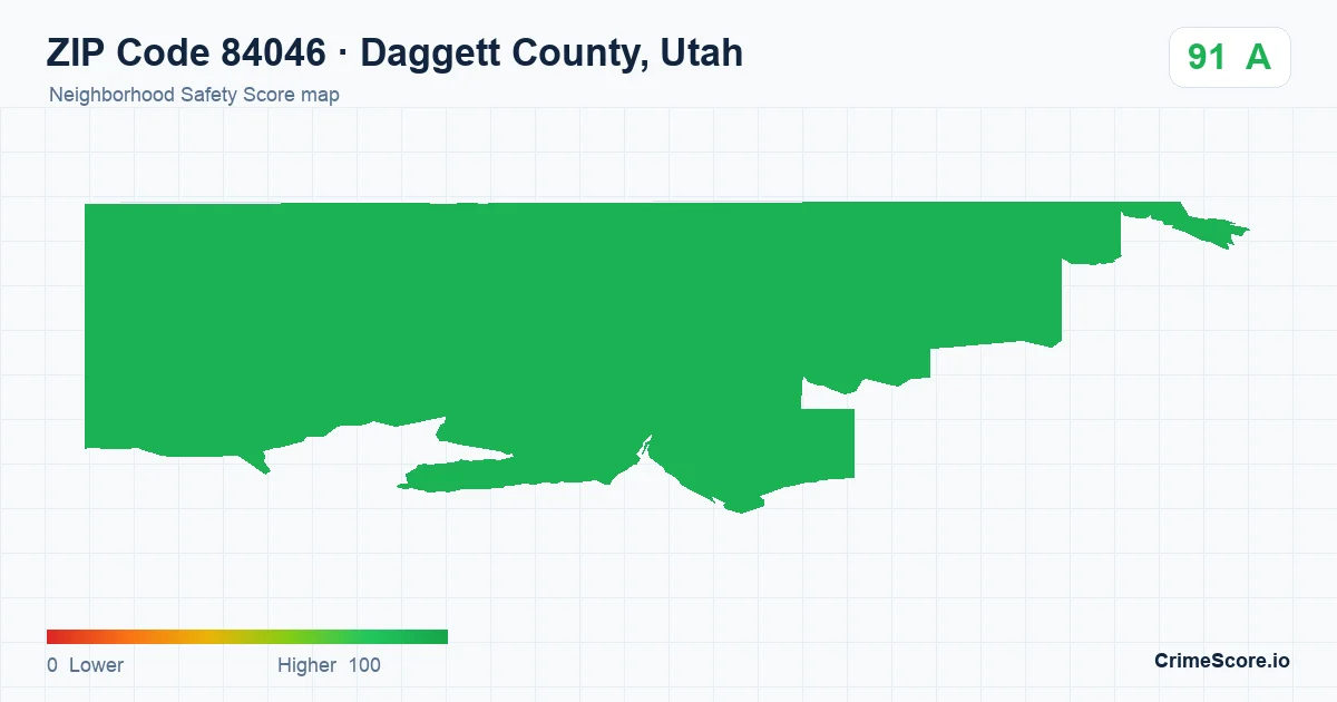 ZIP Code 84046 in Daggett County, Utah neighborhood Safety Score map