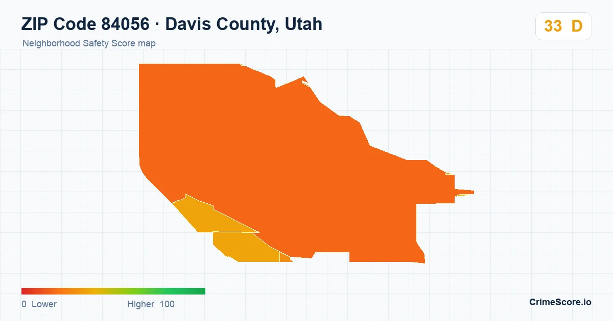 ZIP Code 84056 in Davis County, Utah neighborhood Safety Score map
