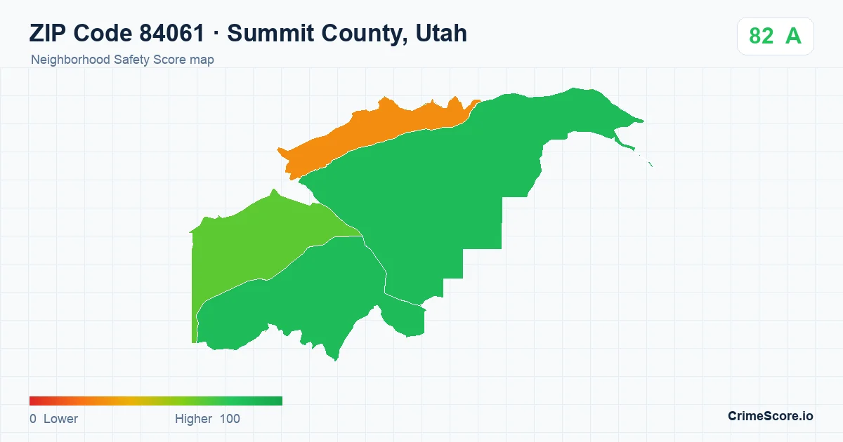 ZIP Code 84061 in Summit County, Utah neighborhood Safety Score map