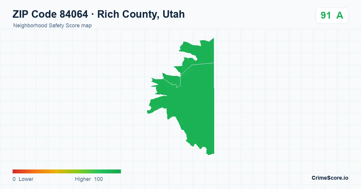 ZIP Code 84064 in Rich County, Utah neighborhood Safety Score map