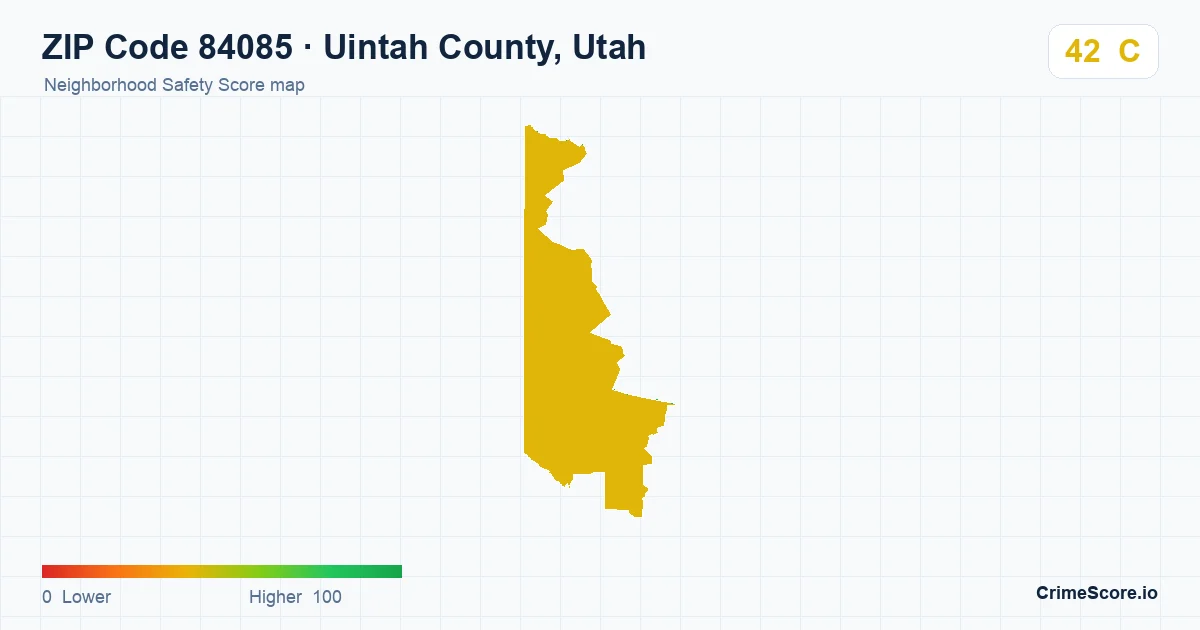ZIP Code 84085 in Uintah County, Utah neighborhood Safety Score map