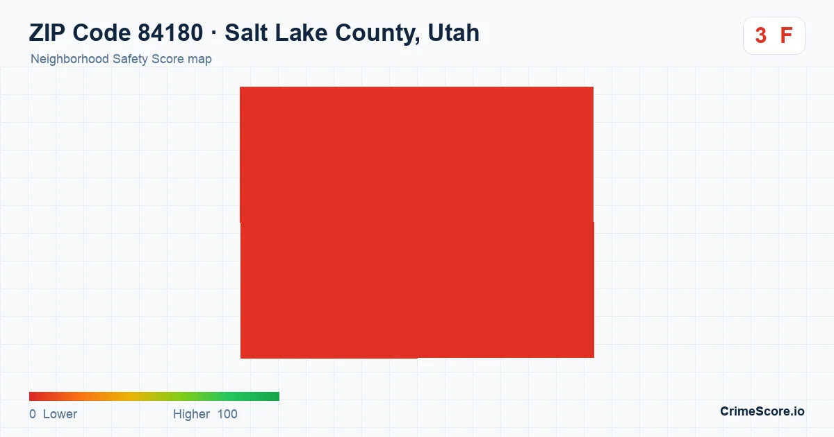 ZIP Code 84180 in Salt Lake County, Utah neighborhood Safety Score map