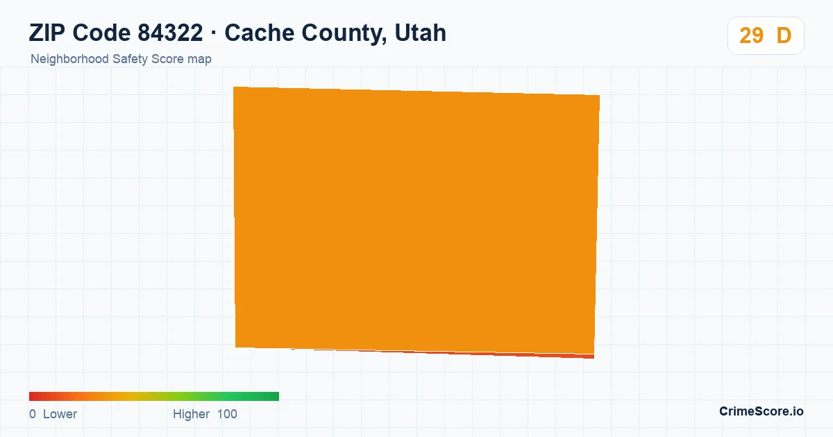 ZIP Code 84322 in Cache County, Utah neighborhood Safety Score map