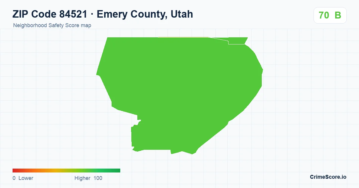 ZIP Code 84521 in Emery County, Utah neighborhood Safety Score map