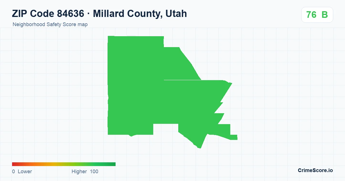 ZIP Code 84636 in Millard County, Utah neighborhood Safety Score map