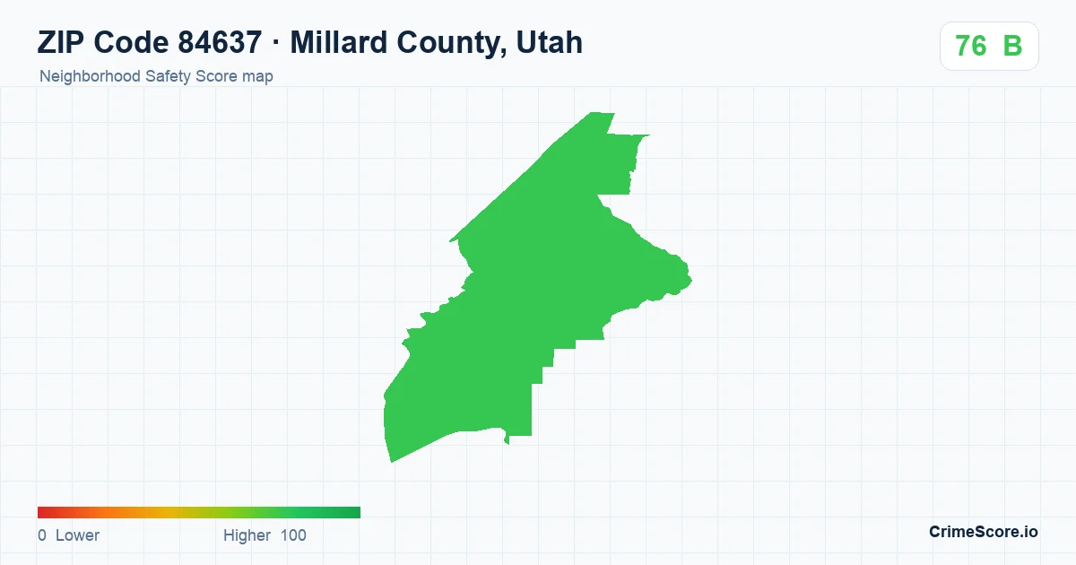 ZIP Code 84637 in Millard County, Utah neighborhood Safety Score map