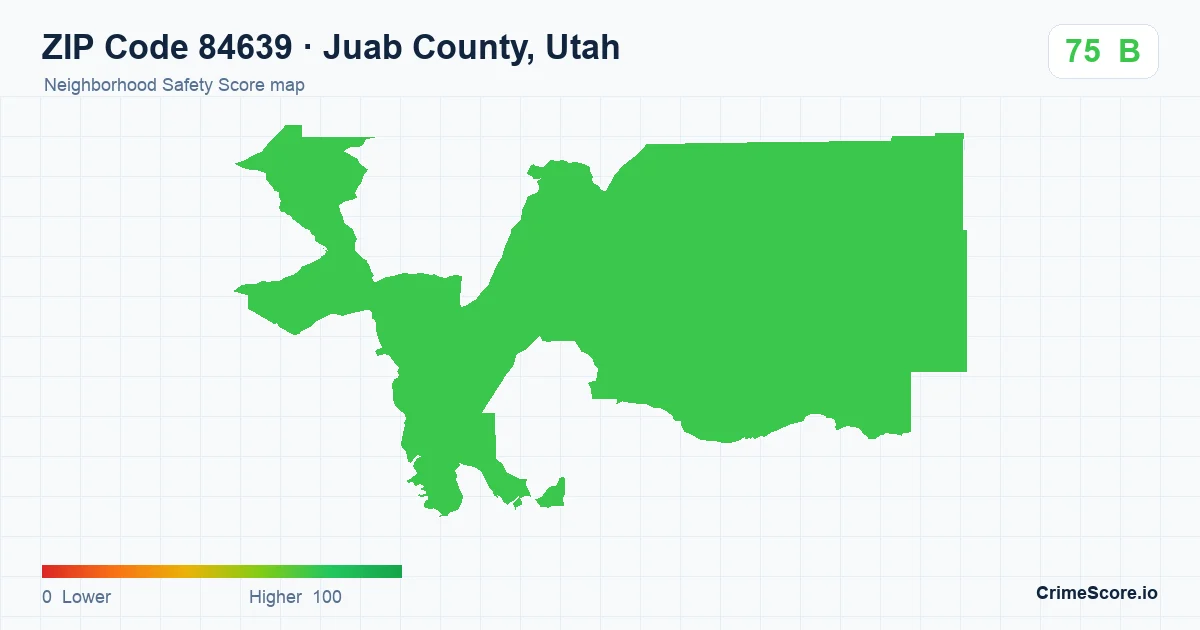ZIP Code 84639 in Juab County, Utah neighborhood Safety Score map