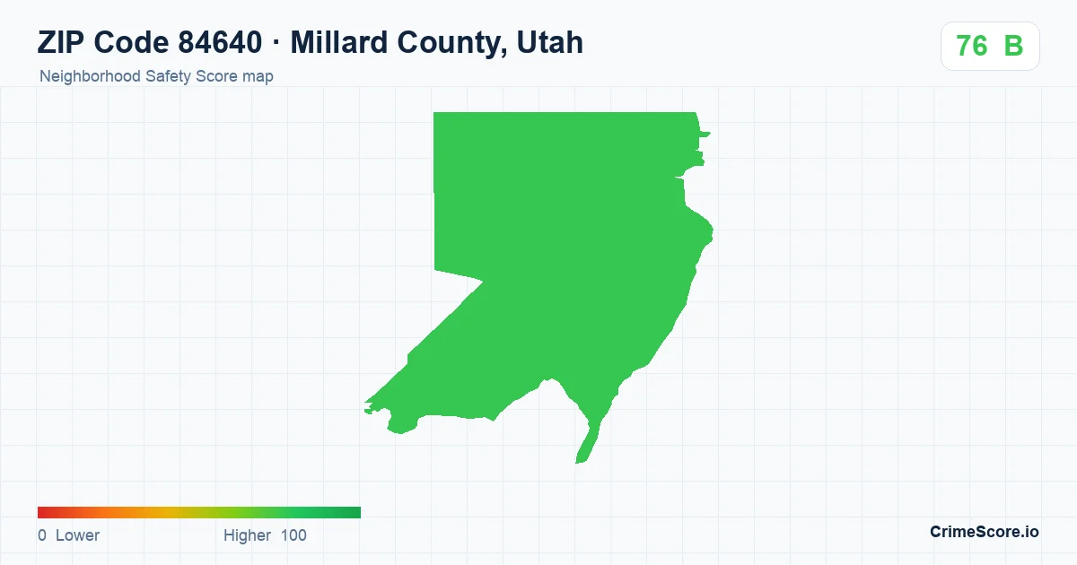 ZIP Code 84640 in Millard County, Utah neighborhood Safety Score map