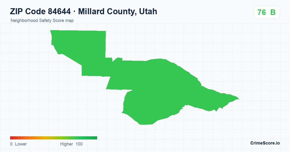 ZIP Code 84644 in Millard County, Utah neighborhood Safety Score map