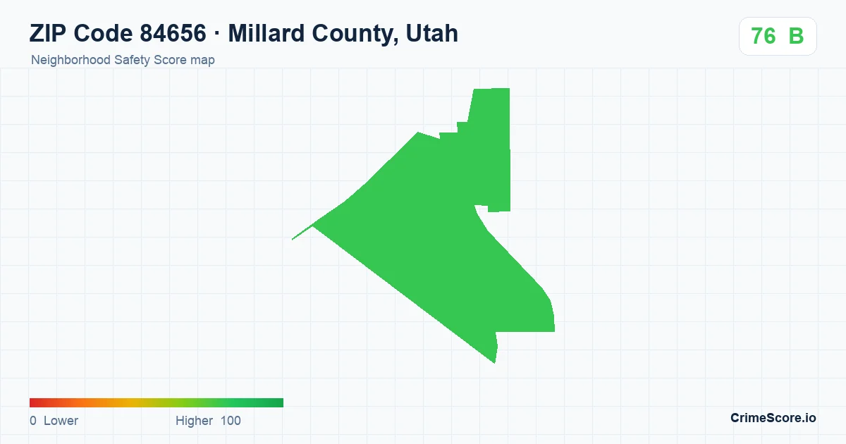 ZIP Code 84656 in Millard County, Utah neighborhood Safety Score map