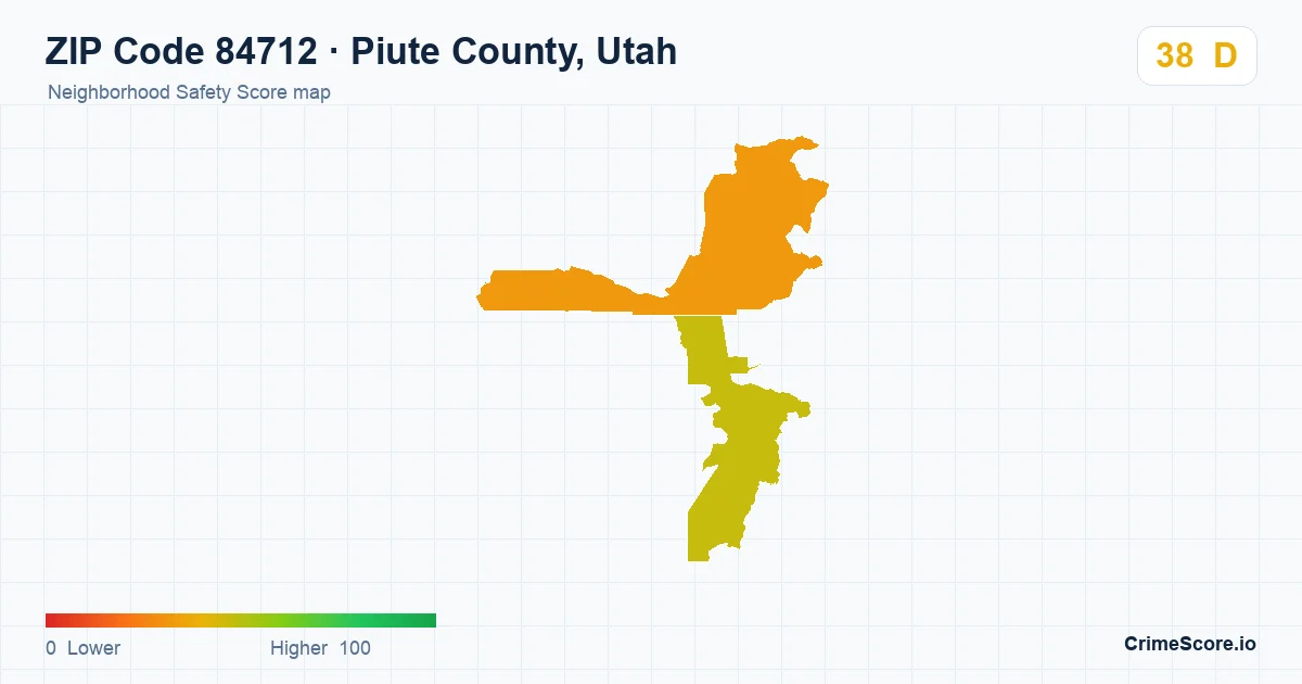 ZIP Code 84712 in Piute County, Utah neighborhood Safety Score map