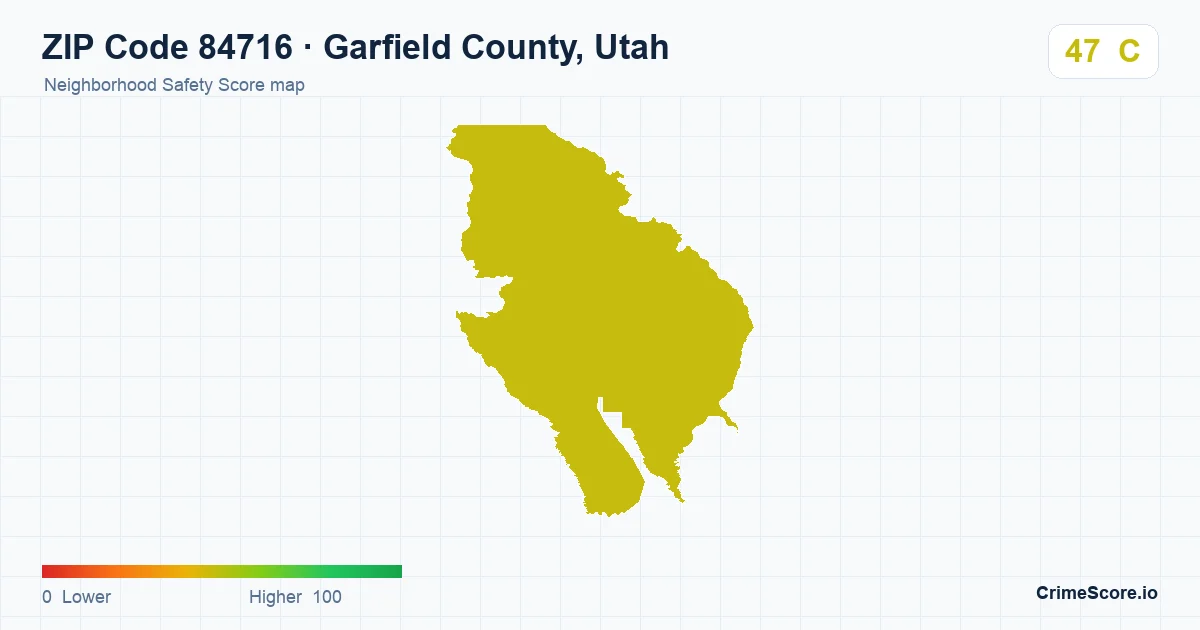 ZIP Code 84716 in Garfield County, Utah neighborhood Safety Score map