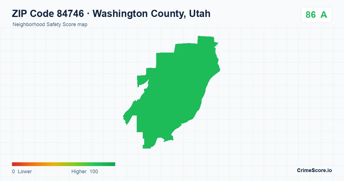 ZIP Code 84746 in Washington County, Utah neighborhood Safety Score map