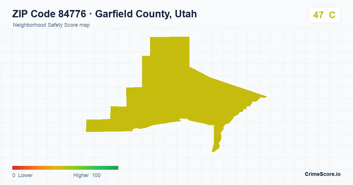 ZIP Code 84776 in Garfield County, Utah neighborhood Safety Score map