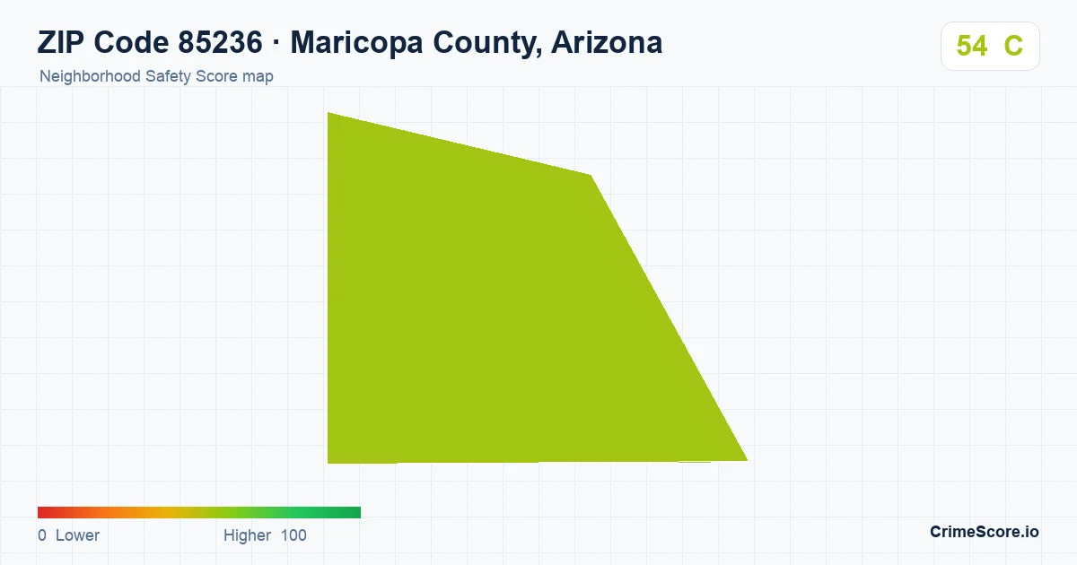 ZIP Code 85236 in Maricopa County, Arizona neighborhood Safety Score map