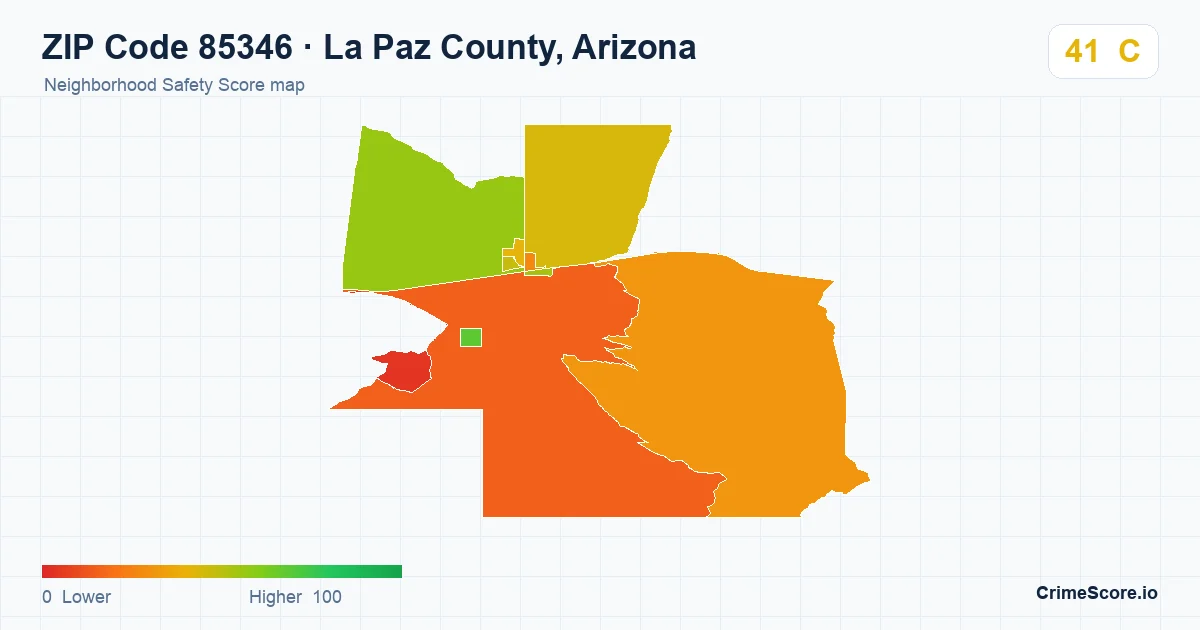 ZIP Code 85346 in La Paz County, Arizona neighborhood Safety Score map