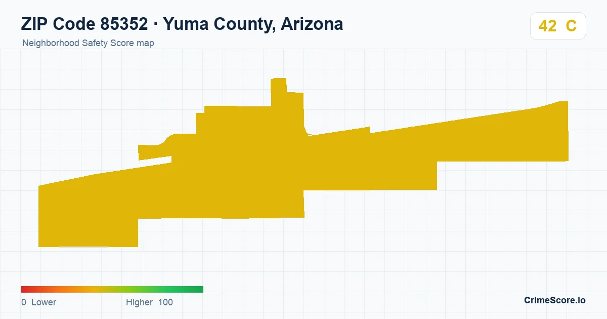 ZIP Code 85352 in Yuma County, Arizona neighborhood Safety Score map