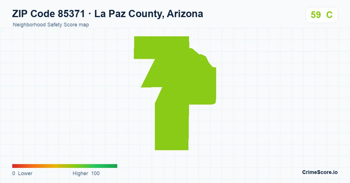 ZIP Code 85371 in La Paz County, Arizona neighborhood Safety Score map