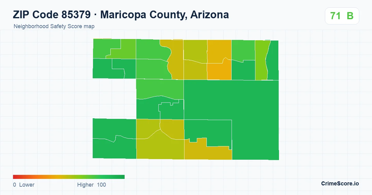 ZIP Code 85379 in Maricopa County, Arizona neighborhood Safety Score map