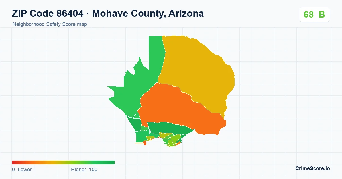 ZIP Code 86404 in Mohave County, Arizona neighborhood Safety Score map