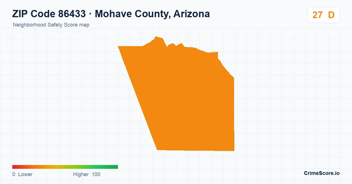 ZIP Code 86433 in Mohave County, Arizona neighborhood Safety Score map