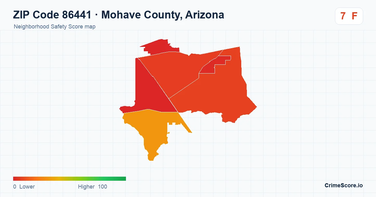 ZIP Code 86441 in Mohave County, Arizona neighborhood Safety Score map