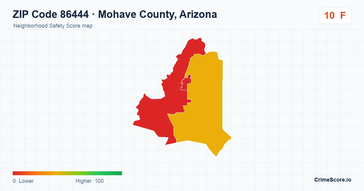 ZIP Code 86444 in Mohave County, Arizona neighborhood Safety Score map