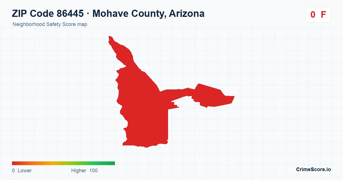 ZIP Code 86445 in Mohave County, Arizona neighborhood Safety Score map