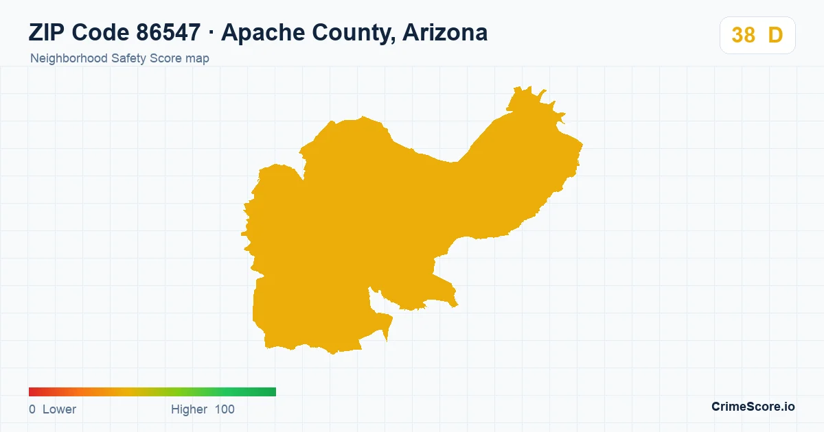ZIP Code 86547 in Apache County, Arizona neighborhood Safety Score map