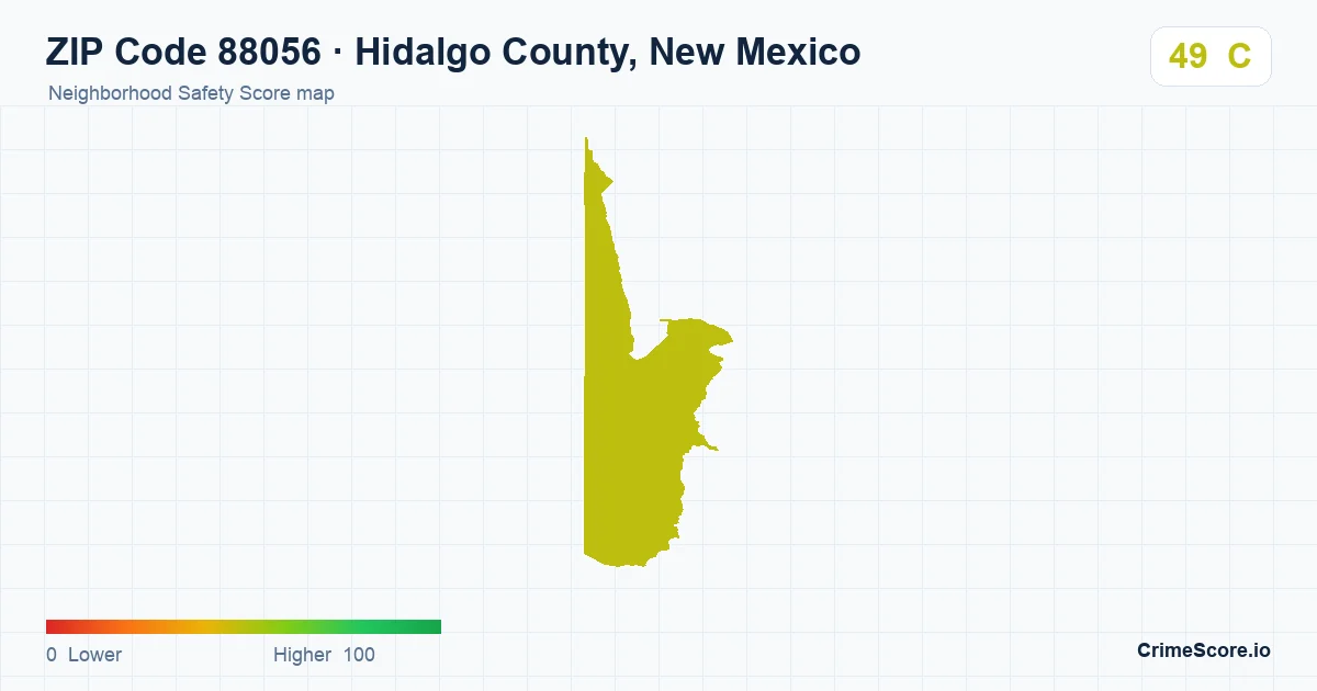 ZIP Code 88056 in Hidalgo County, New Mexico neighborhood Safety Score map