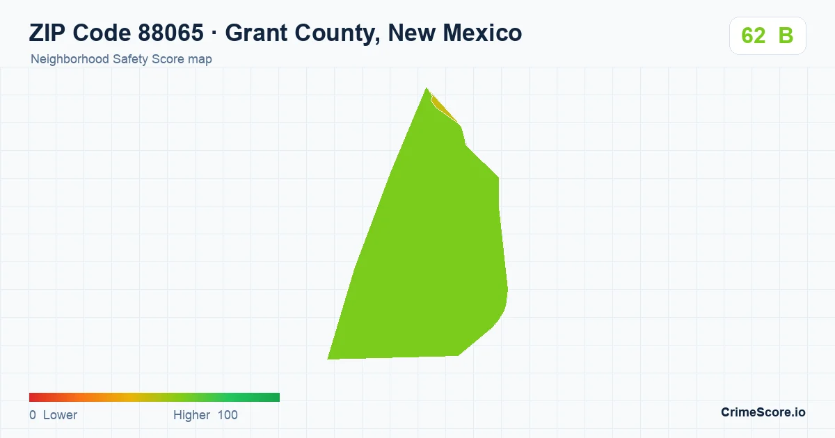 ZIP Code 88065 in Grant County, New Mexico neighborhood Safety Score map