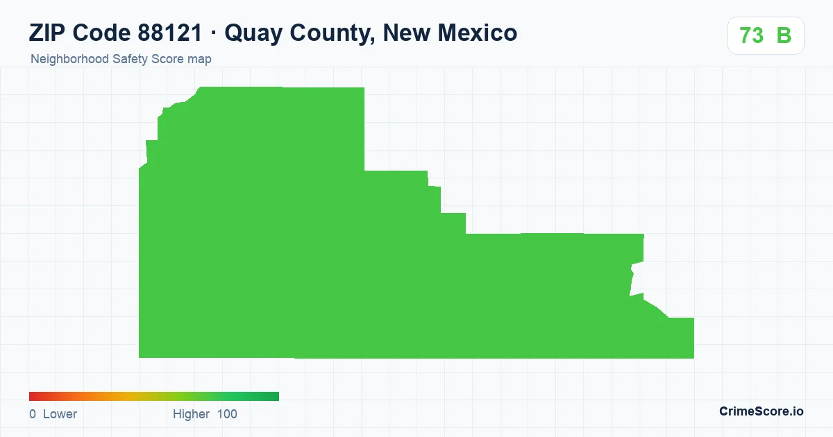 ZIP Code 88121 in Quay County, New Mexico neighborhood Safety Score map