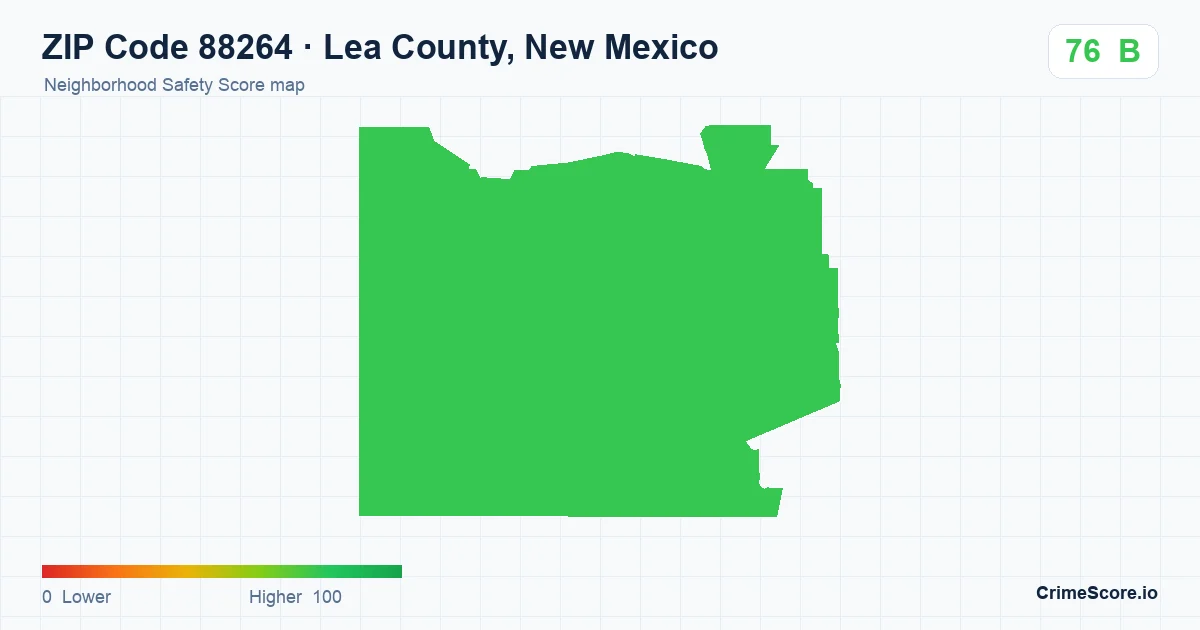 ZIP Code 88264 in Lea County, New Mexico neighborhood Safety Score map