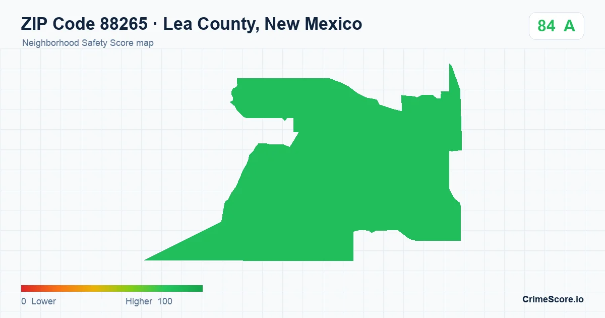 ZIP Code 88265 in Lea County, New Mexico neighborhood Safety Score map