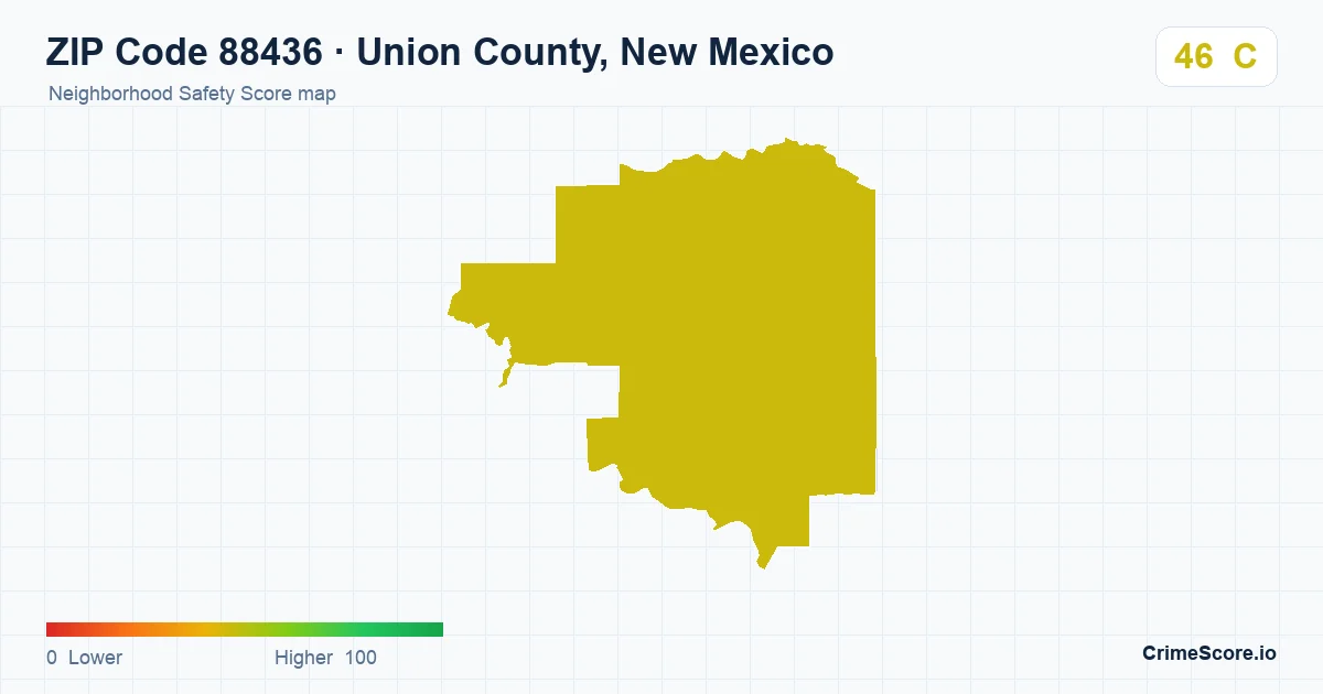 ZIP Code 88436 in Union County, New Mexico neighborhood Safety Score map